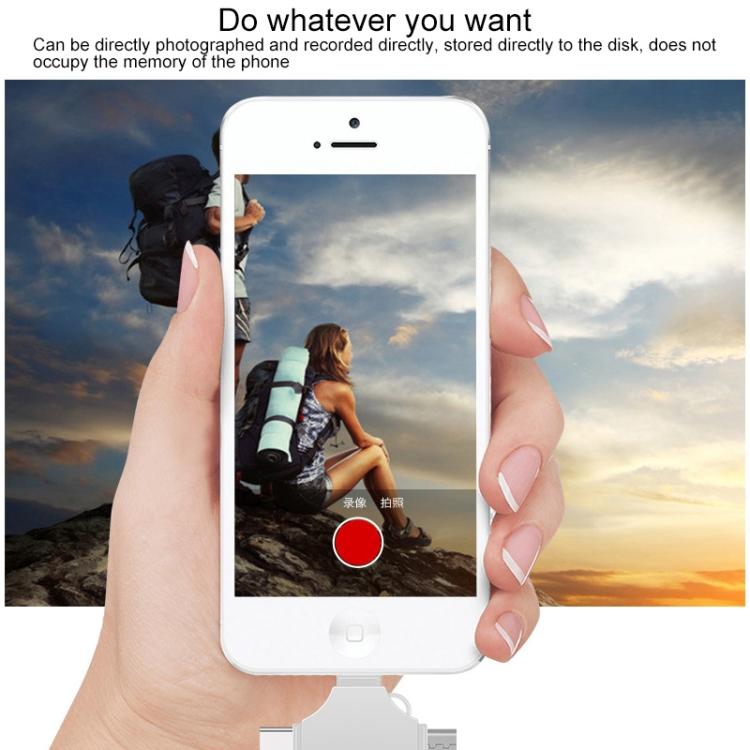 Cross 4 in 1 32GB 8 Pin + Micro USB + USB-C / Type-C + USB 3.0 Metal Flash Disk(Silver) by buy2fix