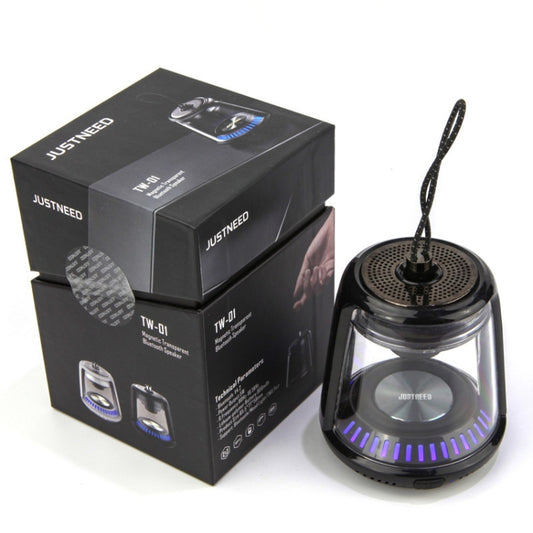 JUSTNEED TWS Waterproof Bluetooth Small Speaker, Built-in High-definition Microphone, Support hands-free Call (Black) - Desktop Speaker by buy2fix | Online Shopping UK | buy2fix