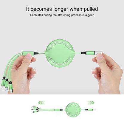 3.5A Liquid Silicone 3 in 1 USB to USB-C / Type-C + 8Pin + Micro USB Retractable Data Syn Charging Cable (Red) by buy2fix