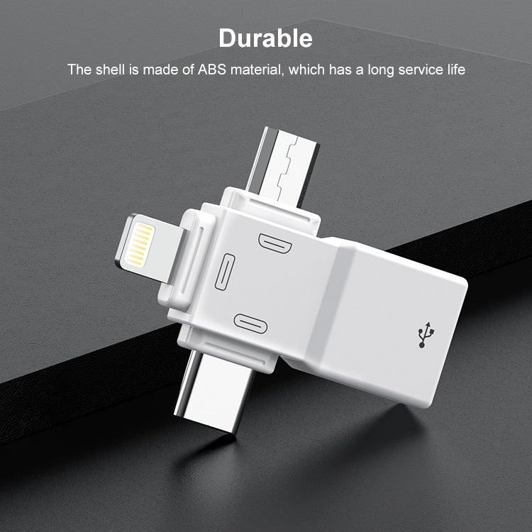 USB 2.0 to 8 Pin + USB-C / Type-C + Micro USB OTG Adapter by buy2fix