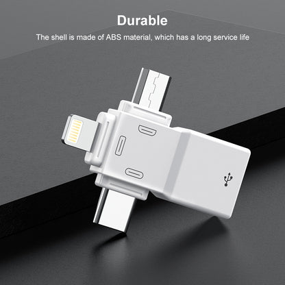 USB 2.0 to 8 Pin + USB-C / Type-C + Micro USB OTG Adapter by buy2fix