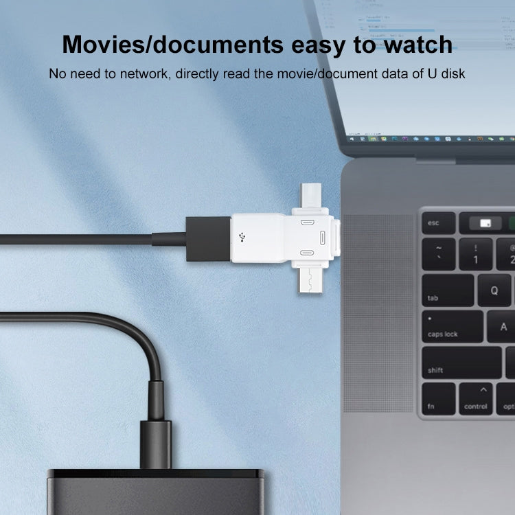 USB 2.0 to 8 Pin + USB-C / Type-C + Micro USB OTG Adapter by buy2fix