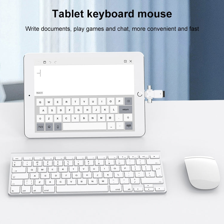 USB 2.0 to 8 Pin + USB-C / Type-C + Micro USB OTG Adapter by buy2fix