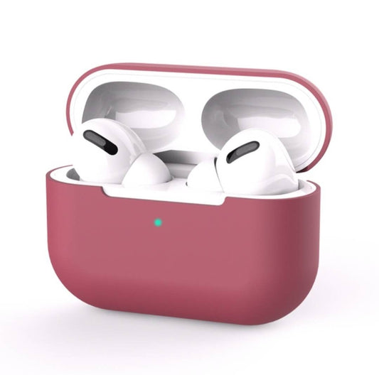 For AirPods Pro Solid Color Silicone Earphone Protective Case (Wine Red) - For AirPods Pro by buy2fix | Online Shopping UK | buy2fix