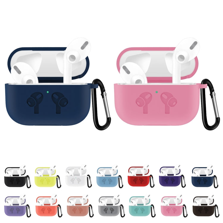 For AirPods Pro Silicone Flip Cover Earphone Protective Case with Anti-drop Buckle(Grey) - For AirPods Pro by buy2fix | Online Shopping UK | buy2fix