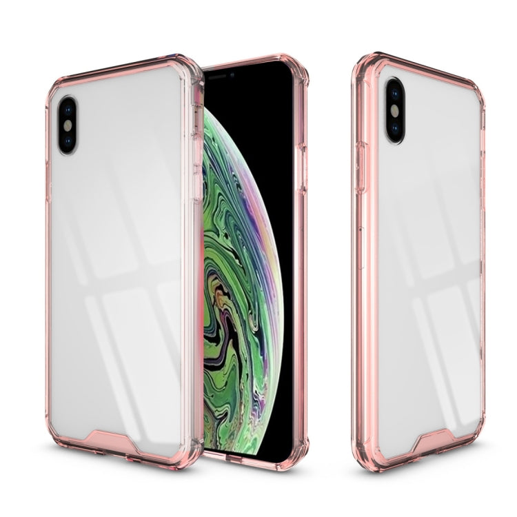 For iPhone XS Max Acrylic + TPU Shockproof Transparent Armor Case (Magenta) by buy2fix