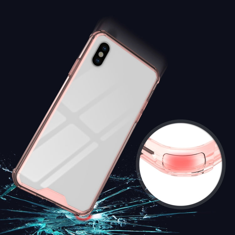 For iPhone XS Max Acrylic + TPU Shockproof Transparent Armor Case (Magenta) by buy2fix