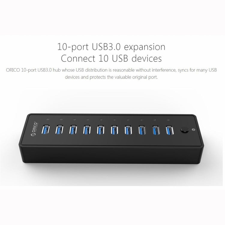 ORICO P10-U3-V1 10 USB 3.0 Ports HUB, Specification: US Plug by buy2fix