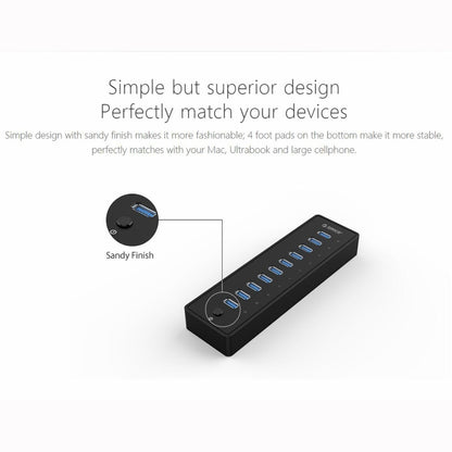 ORICO P10-U3-V1 10 USB 3.0 Ports HUB, Specification: US Plug by buy2fix
