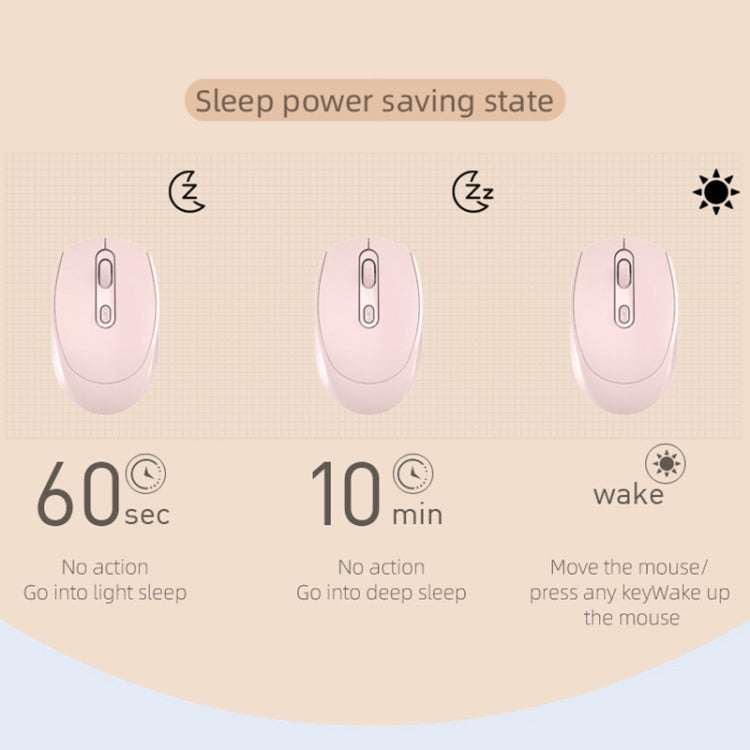 M107 4-buttons 1600 DPI Dual Mode 2.4GHz + Bluetooth 5.1 Wireless Rechargeable Mouse (Pink) by buy2fix