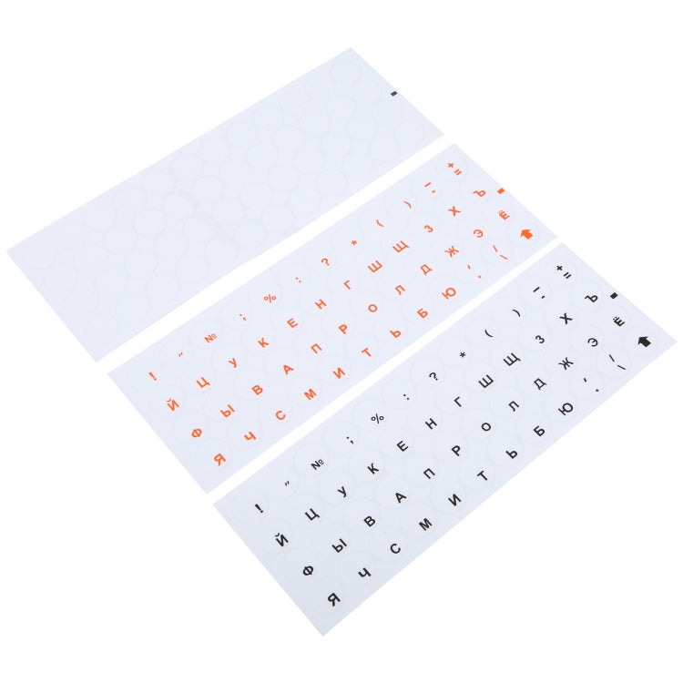 2pcs Round Transparent Keyboard Stickers Russian Key Protector (Black) by buy2fix