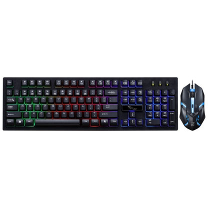 ZGB G20 1600 DPI Professional Wired Glowing Mechanical Feel Suspension Keyboard + Optical Mouse Kit for Laptop, PC(Black) by buy2fix