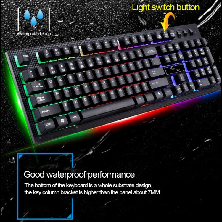 ZGB G20 1600 DPI Professional Wired Glowing Mechanical Feel Suspension Keyboard + Optical Mouse Kit for Laptop, PC(Black) by buy2fix