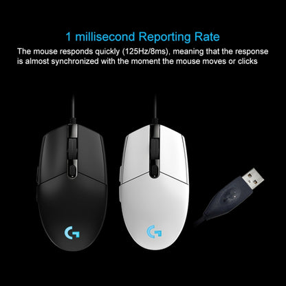 Logitech G102 6-keys RGB Glowing 6000DPI Five-speed Adjustable Wired Optical Gaming Mouse, Length: 2m (Black) - Wired Mice by Logitech | Online Shopping UK | buy2fix