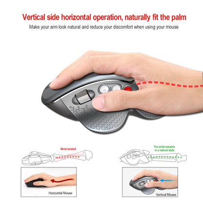 HXSJ T32 Ergonomic Design 2.4G Wireless Vertical Mouse(Silver) - Wireless Mice by HXSJ | Online Shopping UK | buy2fix