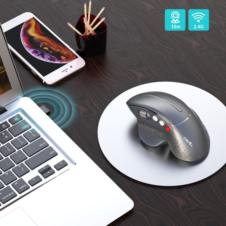 HXSJ T32 Ergonomic Design 2.4G Wireless Vertical Mouse(Silver) - Wireless Mice by HXSJ | Online Shopping UK | buy2fix