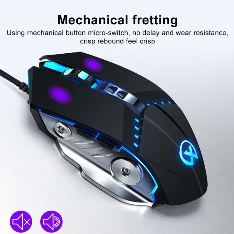 GM20 3200DPI 4-modes Adjustable 7-keys RGB Light Wired Gaming Mouse (Starlight Black) by buy2fix