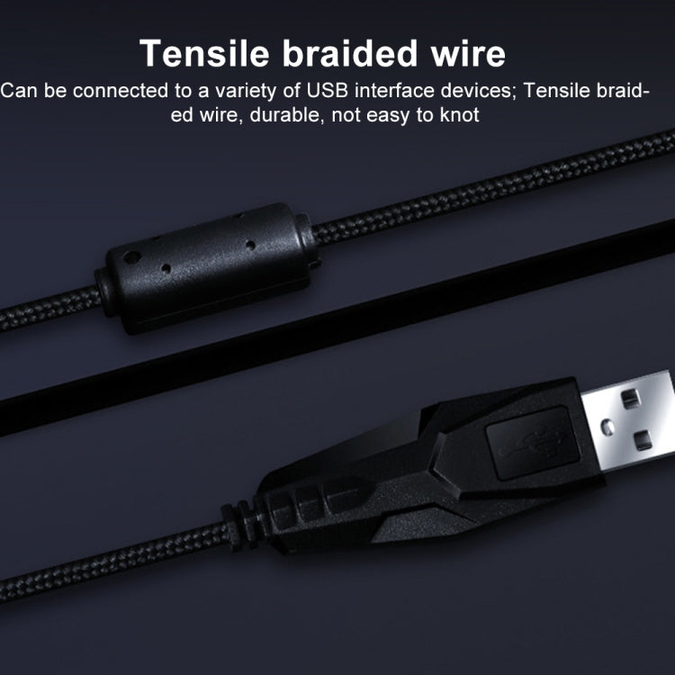 GM20 3200DPI 4-modes Adjustable 7-keys RGB Light Wired Gaming Mouse (Starlight Black) by buy2fix