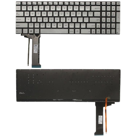Clavier américain avec rétroéclairage pour Asus GL551 GL551J GL551JK GL551JM GL551JW GL551JX G552 G552V G552VW G552VX FZ50JX GL752VW GL742VW (argent)
