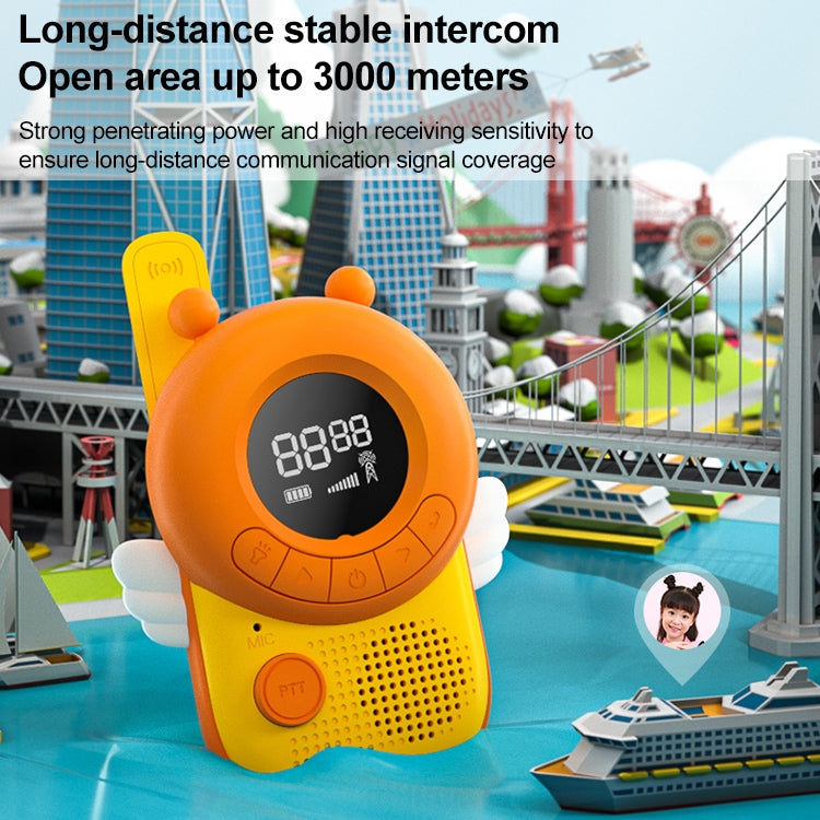 adj-847 Cartoon Bee-shaped Children Walkie-talkie Wireless 3km Call Outdoor Parent-child Interactive Toy with Flashlight & Anti-lost Lanyard (Yellow) - Children by buy2fix | Online Shopping UK | buy2fix