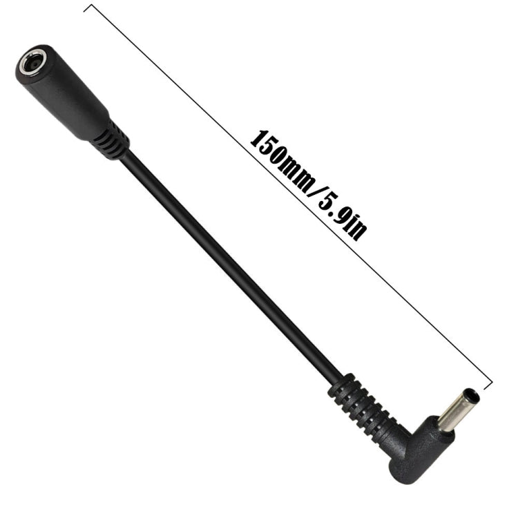4.5 x 3.0mm Elbow Male to Female Adapter 15cm DC Power Extension Cable for HP (Black) by buy2fix