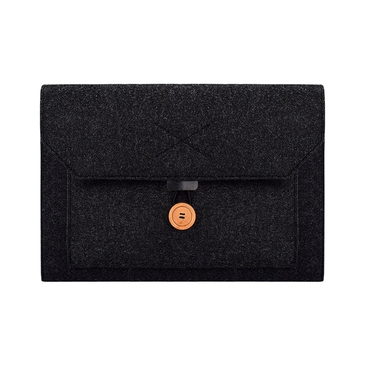 ND06 Multi-purpose Felt Button Laptop Inner Bag for 15.4 inch Laptop(Black) by buy2fix