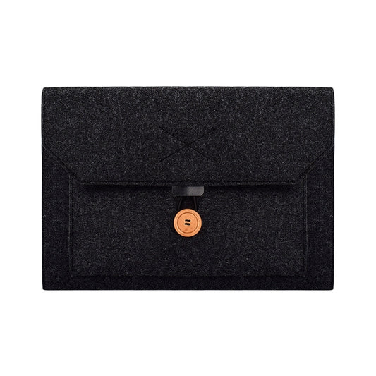 ND06 Multi-purpose Felt Button Laptop Inner Bag for 15.4 inch Laptop(Black) by buy2fix