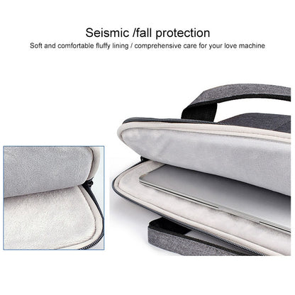 ST02S Waterproof Tear Resistance Hidden Portable Strap One-shoulder Handbag for 14.1 inch Laptops, with Suitcase Belt(Light Grey) by buy2fix