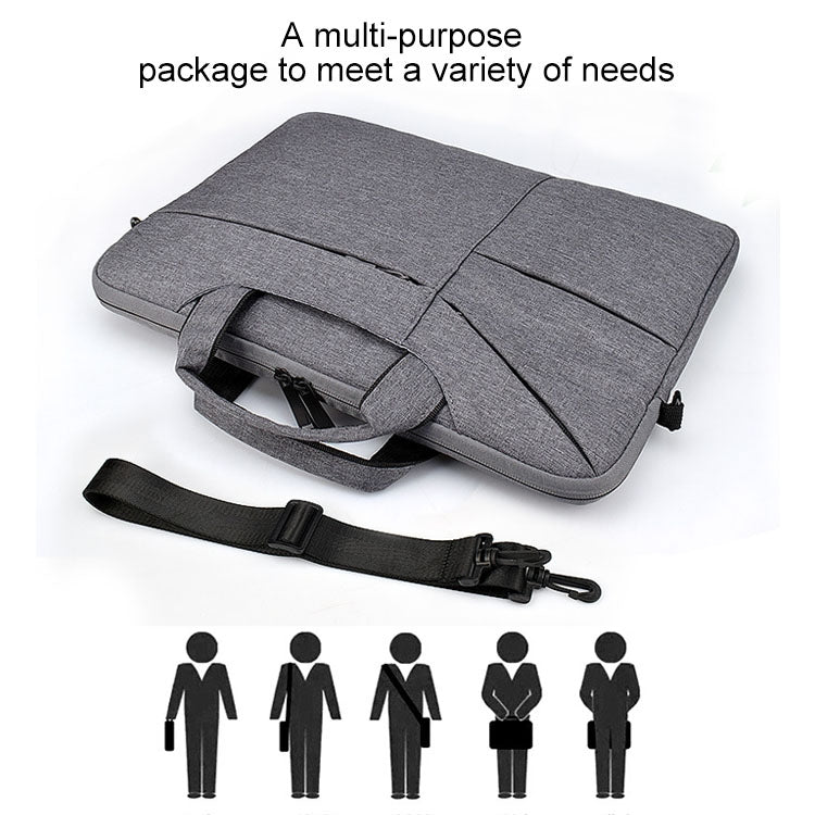 ST02S Waterproof Tear Resistance Hidden Portable Strap One-shoulder Handbag for 15.6 inch Laptops, with Suitcase Belt(Dark Gray) by buy2fix