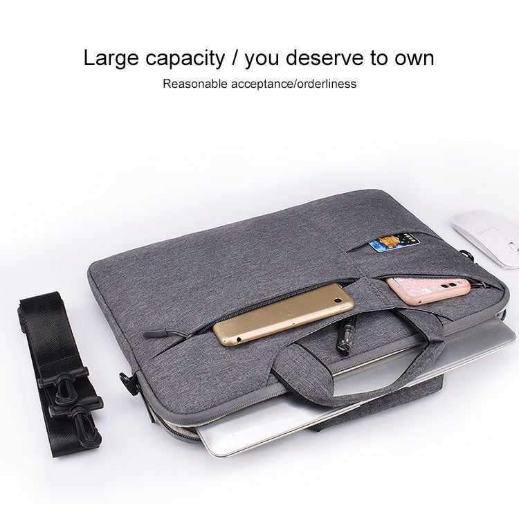 ST02S Waterproof Tear Resistance Hidden Portable Strap One-shoulder Handbag for 15.6 inch Laptops, with Suitcase Belt(Dark Gray) by buy2fix