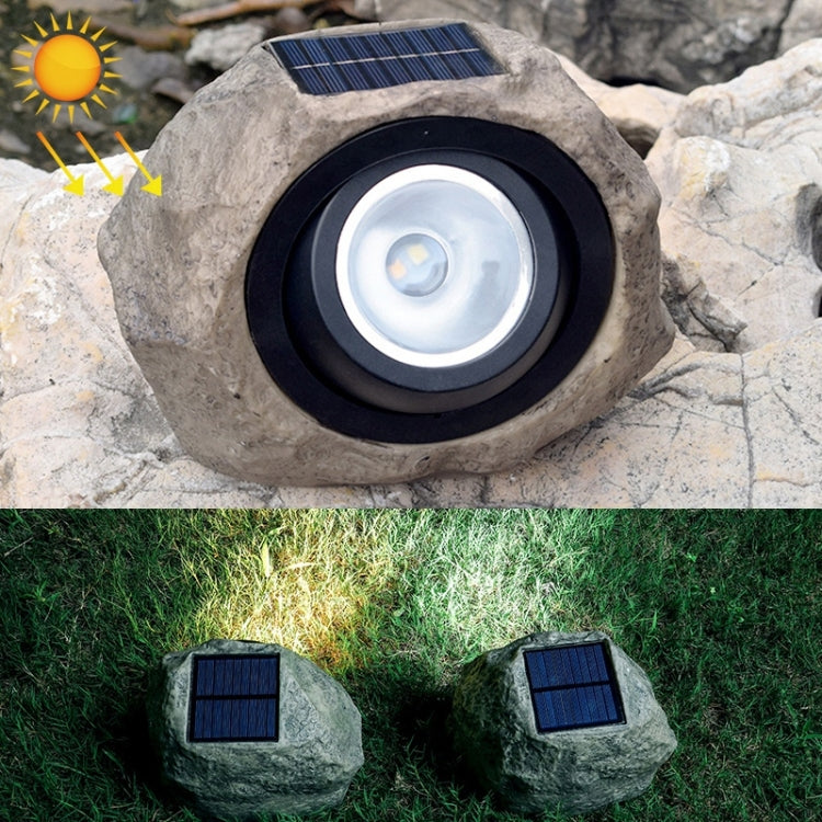 Solar Powered Simulated Stone Spotlight LED Light IP65 Waterproof Outdoor Garden Lawn Lamp by buy2fix