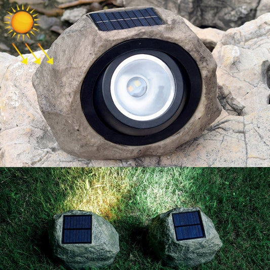 Solar Powered Simulated Stone Spotlight LED Light IP65 Waterproof Outdoor Garden Lawn Lamp by buy2fix