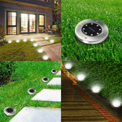 2 PCS 10 LEDs Solar Powered Buried Light Under Ground Lamp IP65 Waterproof Outdoor Garden Street Light (White Light) by buy2fix