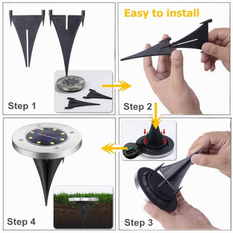 2 PCS 10 LEDs Solar Powered Buried Light Under Ground Lamp IP65 Waterproof Outdoor Garden Street Light (White Light) by buy2fix