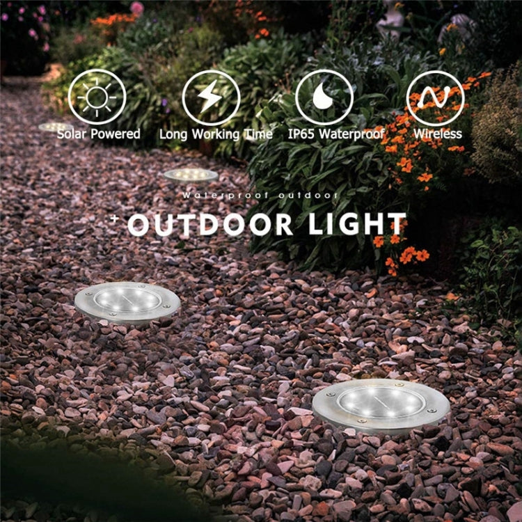 2 PCS 10 LEDs Solar Powered Buried Light Under Ground Lamp IP65 Waterproof Outdoor Garden Street Light (White Light) by buy2fix