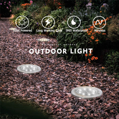 2 PCS 10 LEDs Solar Powered Buried Light Under Ground Lamp IP65 Waterproof Outdoor Garden Street Light (White Light) by buy2fix