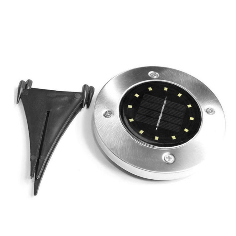 2 PCS 12 LEDs Solar Powered Buried Light Under Ground Lamp IP65 Waterproof Outdoor Garden Street Light (White Light) by buy2fix