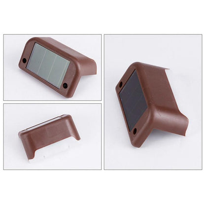 12 PCS Solar Powered LED Outdoor Stairway Light IP65 Waterproof Garden Lamp, Warm White Light(Brown) - Solar Lights by buy2fix | Online Shopping UK | buy2fix