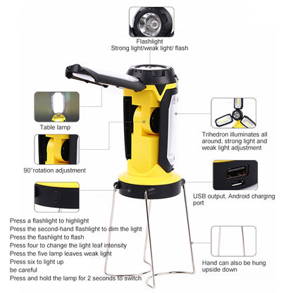 Multifunctional USB Charging Camping Lamp Outdoor Tent Portable Lamp Flashlight Table Lamp (Red) by buy2fix