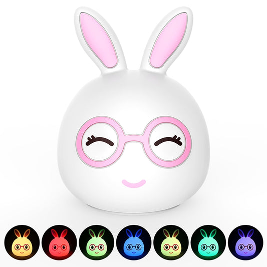 Happy Rabbit Creative Touch 3D LED Decorative Night Light, USB Charging Version (Pink) by buy2fix
