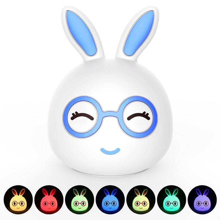 Happy Rabbit Creative Touch 3D LED Decorative Night Light, USB Charging Version (Blue) by buy2fix