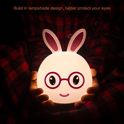 Happy Rabbit Creative Touch 3D LED Decorative Night Light, USB Charging Version (Blue) by buy2fix