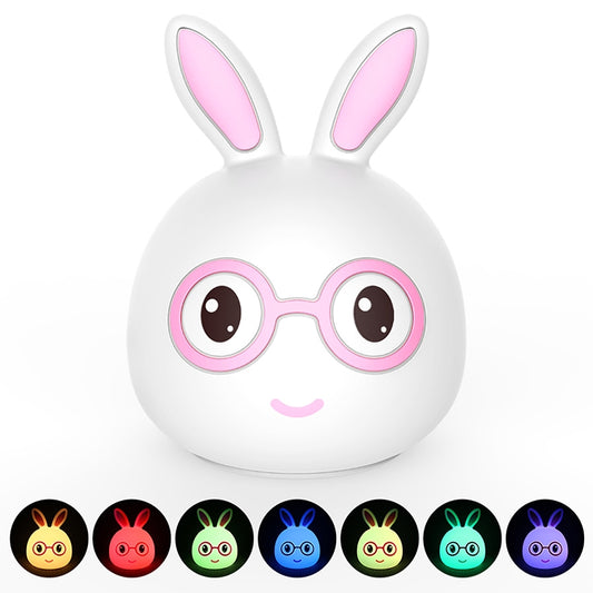 Smiling Rabbit Creative Touch 3D LED Decorative Night Light, USB Charging Version (Pink) by buy2fix