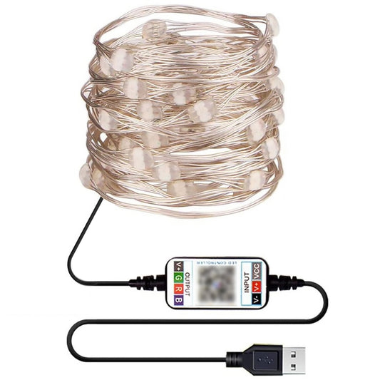 Christmas Decoration RGB Copper Wire String Light Bluetooth Mobile APP Control, Length: 10m 100 LEDs by buy2fix