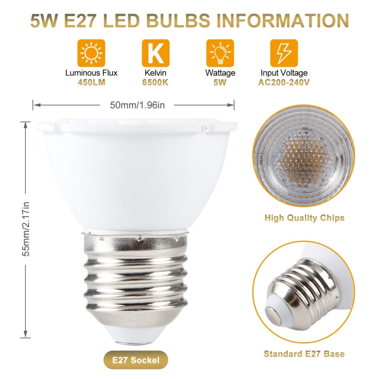 E27-7LED 5W No Strobe LED Spotlight, AC220V (White Light) by buy2fix