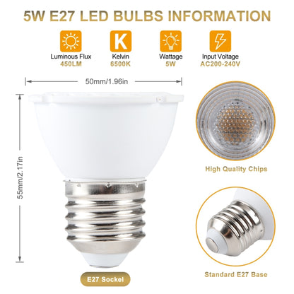 E27-7LED 5W No Strobe LED Spotlight, AC220V (White Light) by buy2fix