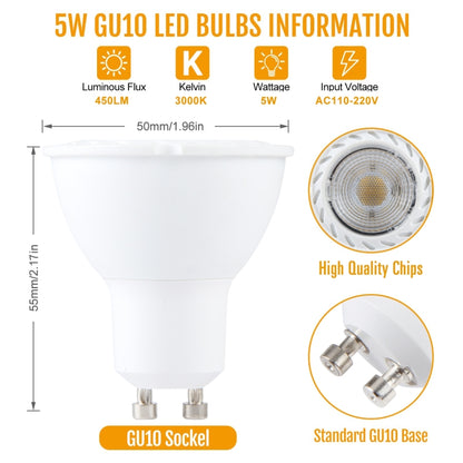 GU10-7LED 5W 2835COB LED Spotlight, AC110-220V (Warm White) by buy2fix