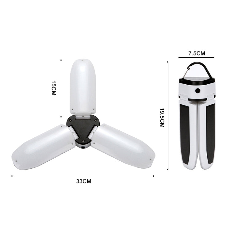 Multifunctional Solar USB Charging 60 LED Trefoil Camping Lamp Outdoor Tent Portable Lamp Flashlight Emergency Light Bulb Light, Style: Solar by buy2fix