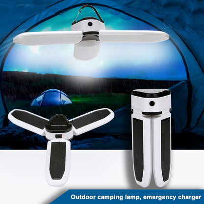 Multifunctional Solar USB Charging 60 LED Trefoil Camping Lamp Outdoor Tent Portable Lamp Flashlight Emergency Light Bulb Light, Style: Solar by buy2fix