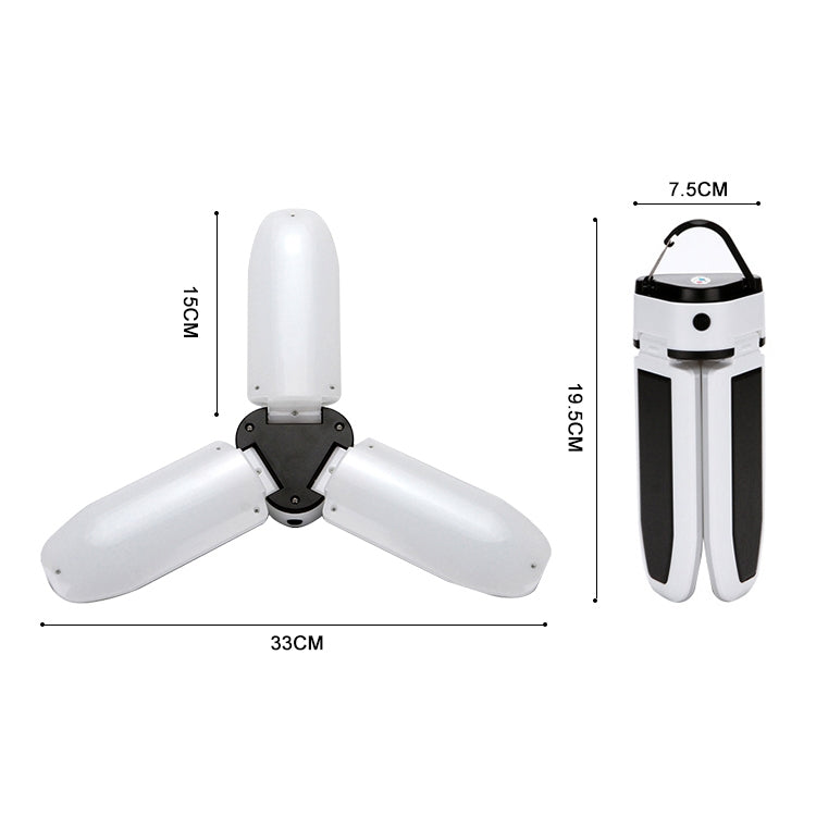 Multifunctional USB Charging 60 LED Trefoil Camping Lamp Outdoor Tent Portable Lamp Flashlight Emergency Light Bulb Light, Style: Magnet by buy2fix